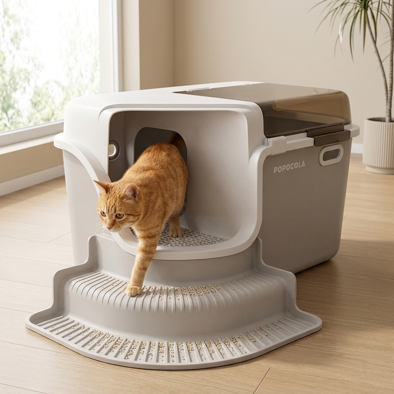 HustlePaw Enclosed Cat Litter Box